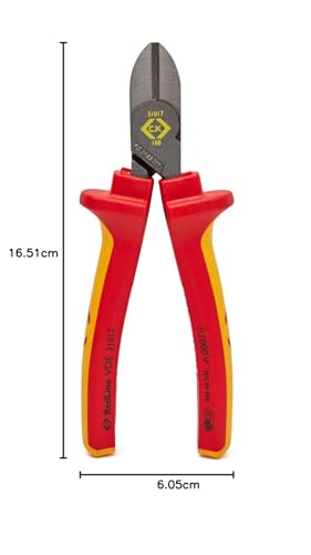 C.K Redline 2025 Edition VDE Cable Cutter & Stripper 160mm, German Made Electrical Insulated Wire Side Cutters, Lanyard Ready Heavy Duty Electrician Croppers, Electricians Snips, CK Tools T39073A 160