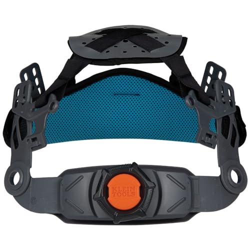 Klein Tools 60346 Hard Hat, Non-Vented Full Brim, Class E, Premium KARBN Pattern, Rechargeable Lamp, Padded Sweat-Wicking Sweatband, Top Pad