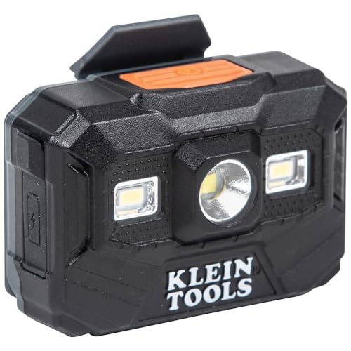 Klein Tools 60346 Hard Hat, Non-Vented Full Brim, Class E, Premium KARBN Pattern, Rechargeable Lamp, Padded Sweat-Wicking Sweatband, Top Pad