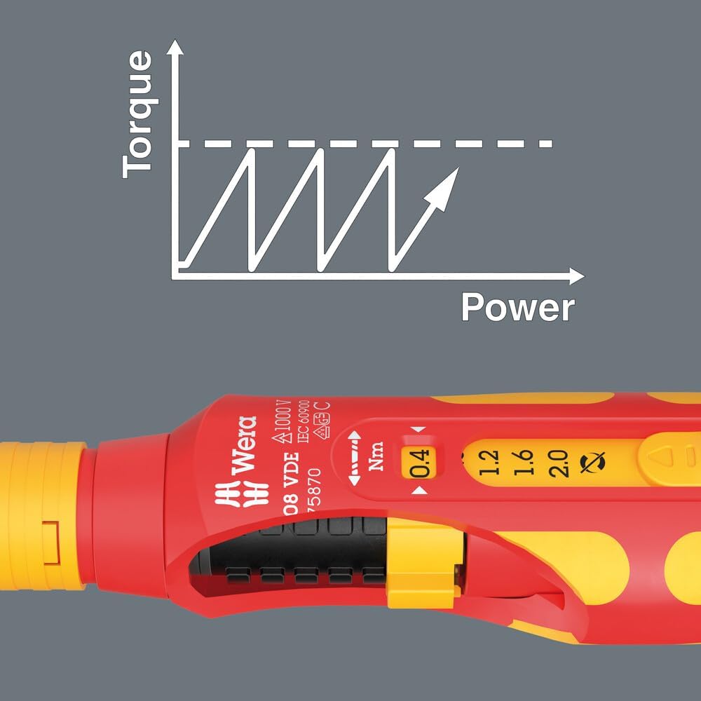 Wera 7508 VDE Kraftform Safe-Torque Speed Torque Screwdriver, 0.4-2.0 Nm - 05075870001