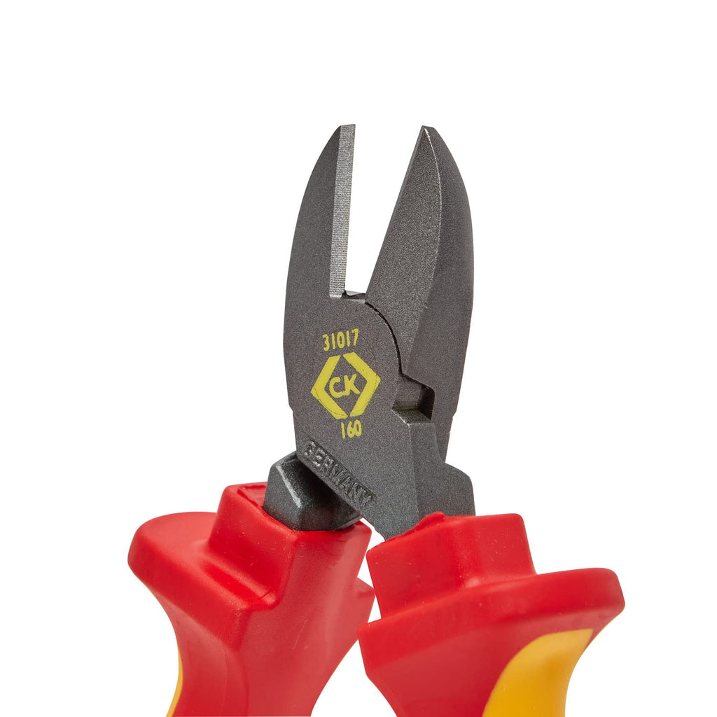 C.K Redline 2025 Edition VDE Cable Cutter & Stripper 160mm, German Made Electrical Insulated Wire Side Cutters, Lanyard Ready Heavy Duty Electrician Croppers, Electricians Snips, CK Tools T39073A 160