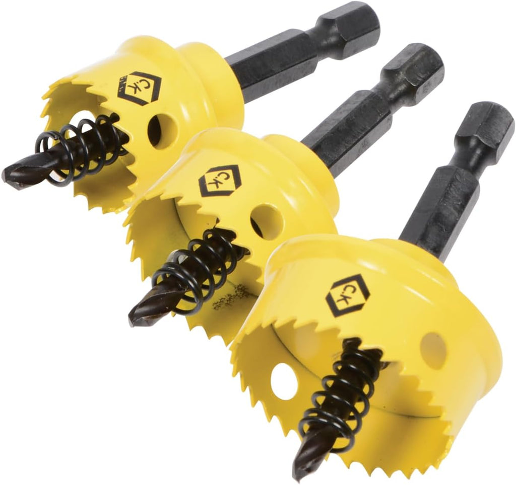 C.K 424045 Hole Saw Kit for Electricians (9 Pieces), Yellow
