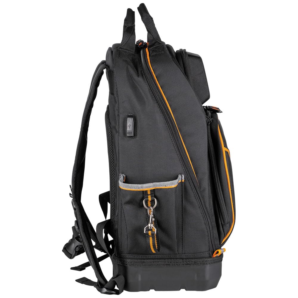 KLEIN TOOLS 55421BP-14 Tool Bag Backpack, Heavy Duty Tradesman Pro Tool Organizer/Tool Carrier with 39 Pockets and Molded Base