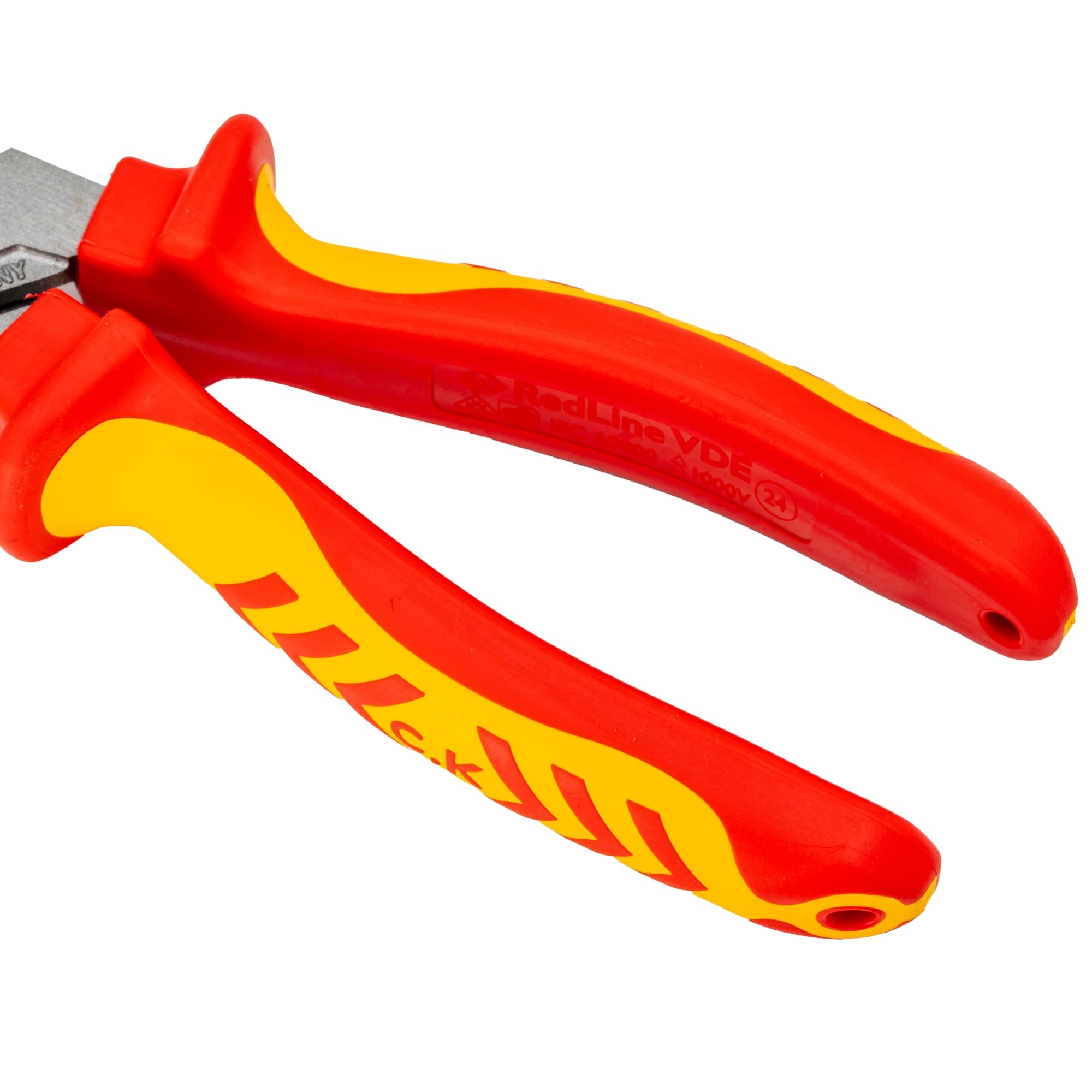 C.K Redline 2025 Edition VDE Cable Cutter & Stripper 160mm, German Made Electrical Insulated Wire Side Cutters, Lanyard Ready Heavy Duty Electrician Croppers, Electricians Snips, CK Tools T39073A 160