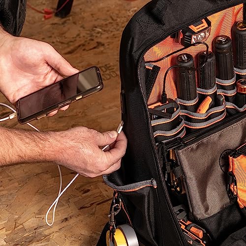 KLEIN TOOLS 55421BP-14 Tool Bag Backpack, Heavy Duty Tradesman Pro Tool Organizer/Tool Carrier with 39 Pockets and Molded Base