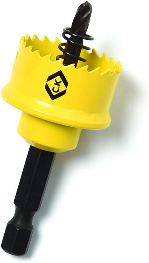 C.K 424045 Hole Saw Kit for Electricians (9 Pieces), Yellow