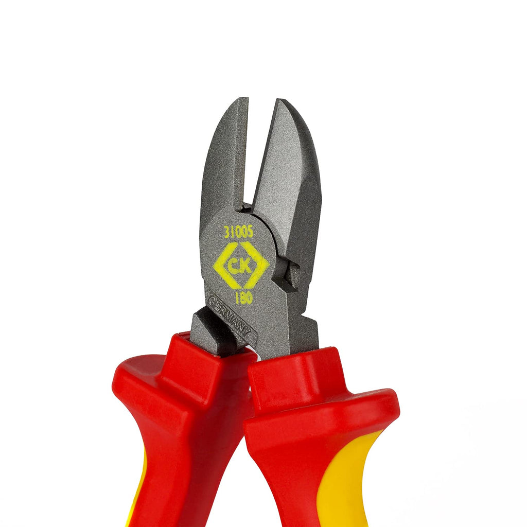 C.K Redline 2025 Edition VDE Cable Cutter & Stripper 160mm, German Made Electrical Insulated Wire Side Cutters, Lanyard Ready Heavy Duty Electrician Croppers, Electricians Snips, CK Tools T39073A 160