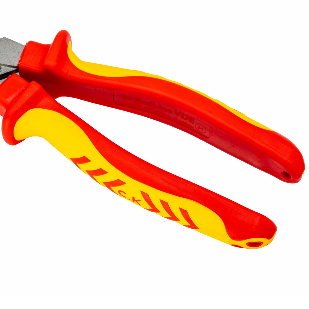 C.K Redline 2025 Edition VDE Cable Cutter & Stripper 160mm, German Made Electrical Insulated Wire Side Cutters, Lanyard Ready Heavy Duty Electrician Croppers, Electricians Snips, CK Tools T39073A 160