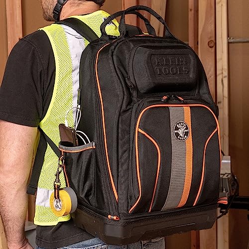KLEIN TOOLS 55421BP-14 Tool Bag Backpack, Heavy Duty Tradesman Pro Tool Organizer/Tool Carrier with 39 Pockets and Molded Base