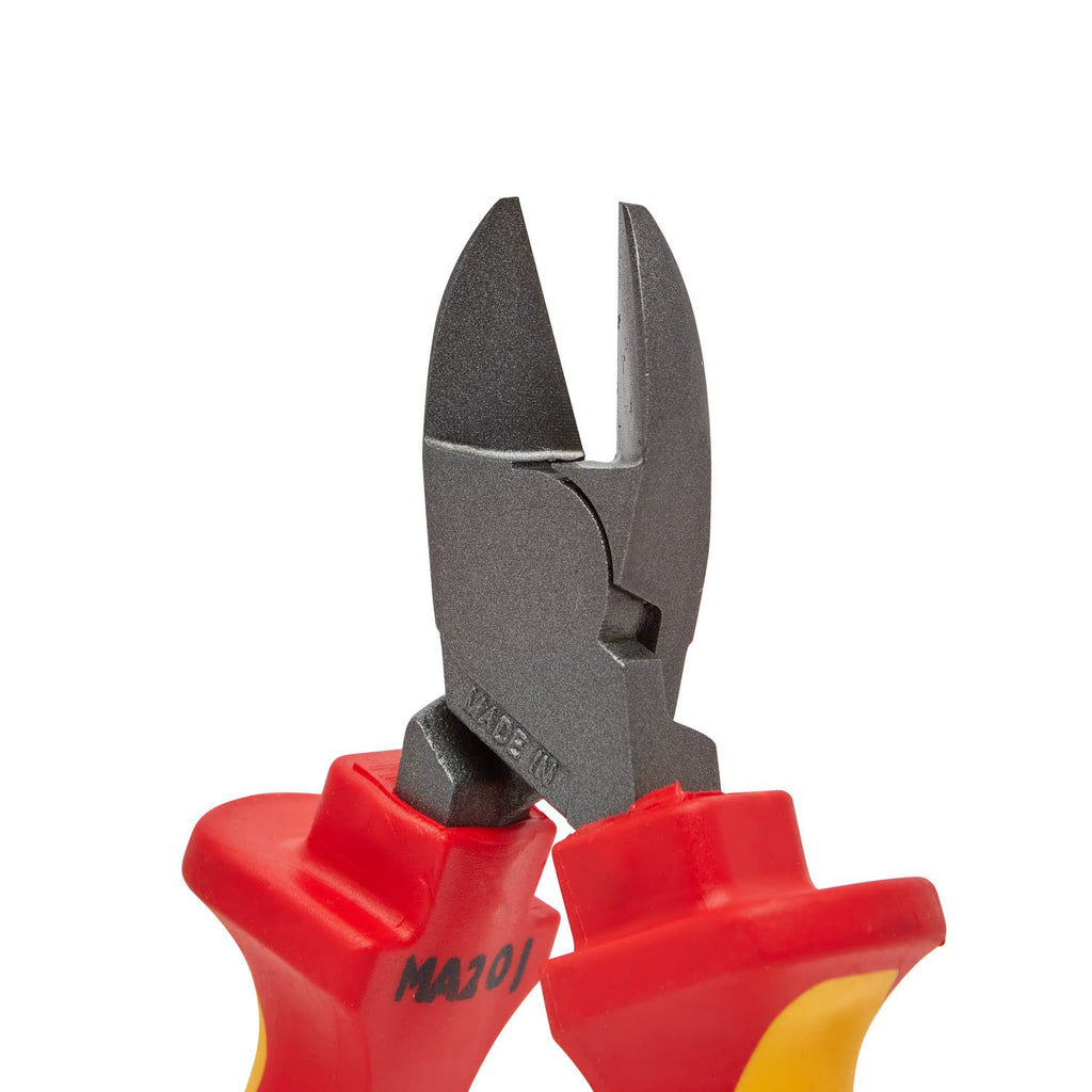C.K Redline 2025 Edition VDE Cable Cutter & Stripper 160mm, German Made Electrical Insulated Wire Side Cutters, Lanyard Ready Heavy Duty Electrician Croppers, Electricians Snips, CK Tools T39073A 160