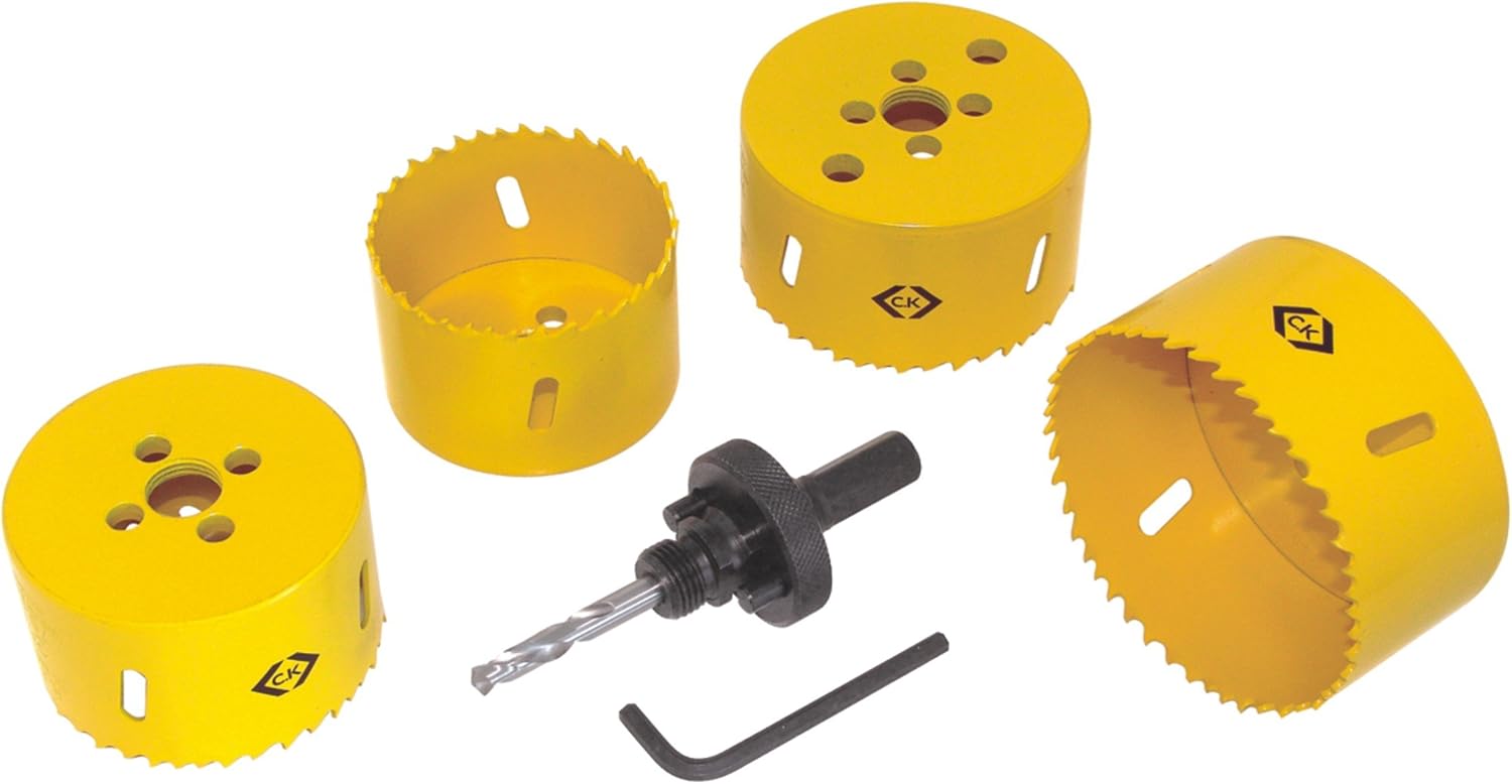 C.K 424045 Hole Saw Kit for Electricians (9 Pieces), Yellow