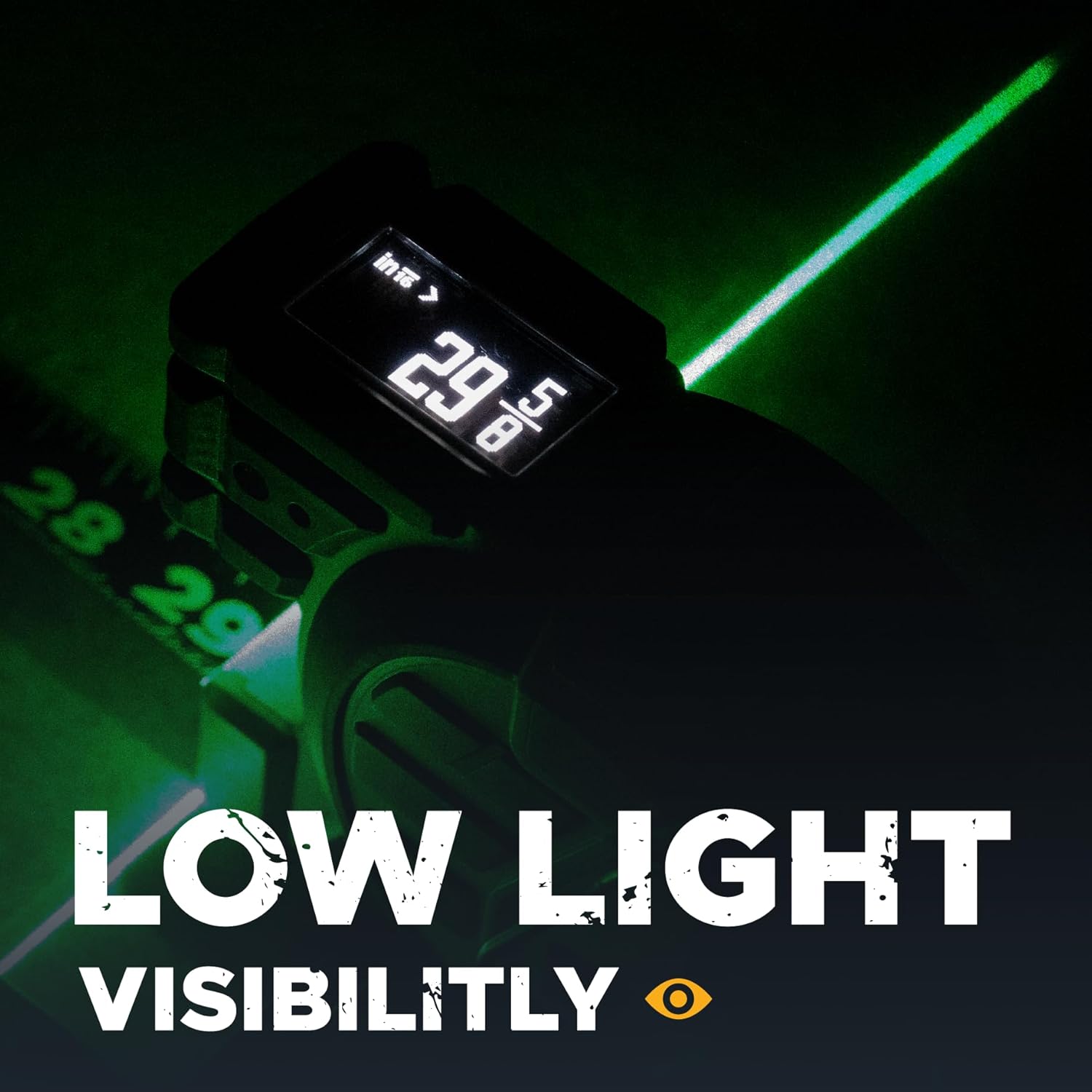 REEKON T1 Tomahawk Digital Tape Measure, Split English/Metric - Professional Accurate Measuring Tool, Green Laser, E-Paper Measuring List, Measurements Shared Over Bluetooth, Replaceable Blades