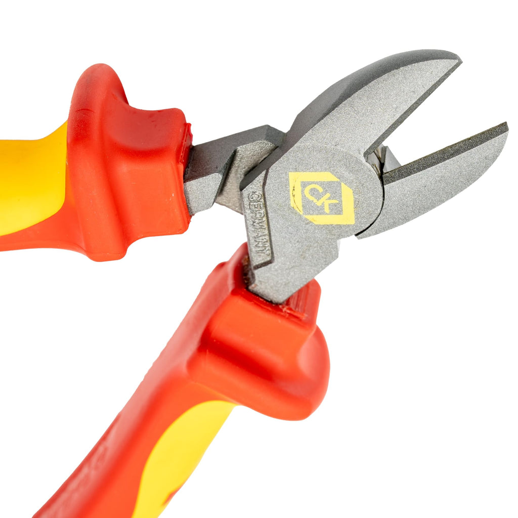 C.K Redline 2025 Edition VDE Cable Cutter & Stripper 160mm, German Made Electrical Insulated Wire Side Cutters, Lanyard Ready Heavy Duty Electrician Croppers, Electricians Snips, CK Tools T39073A 160