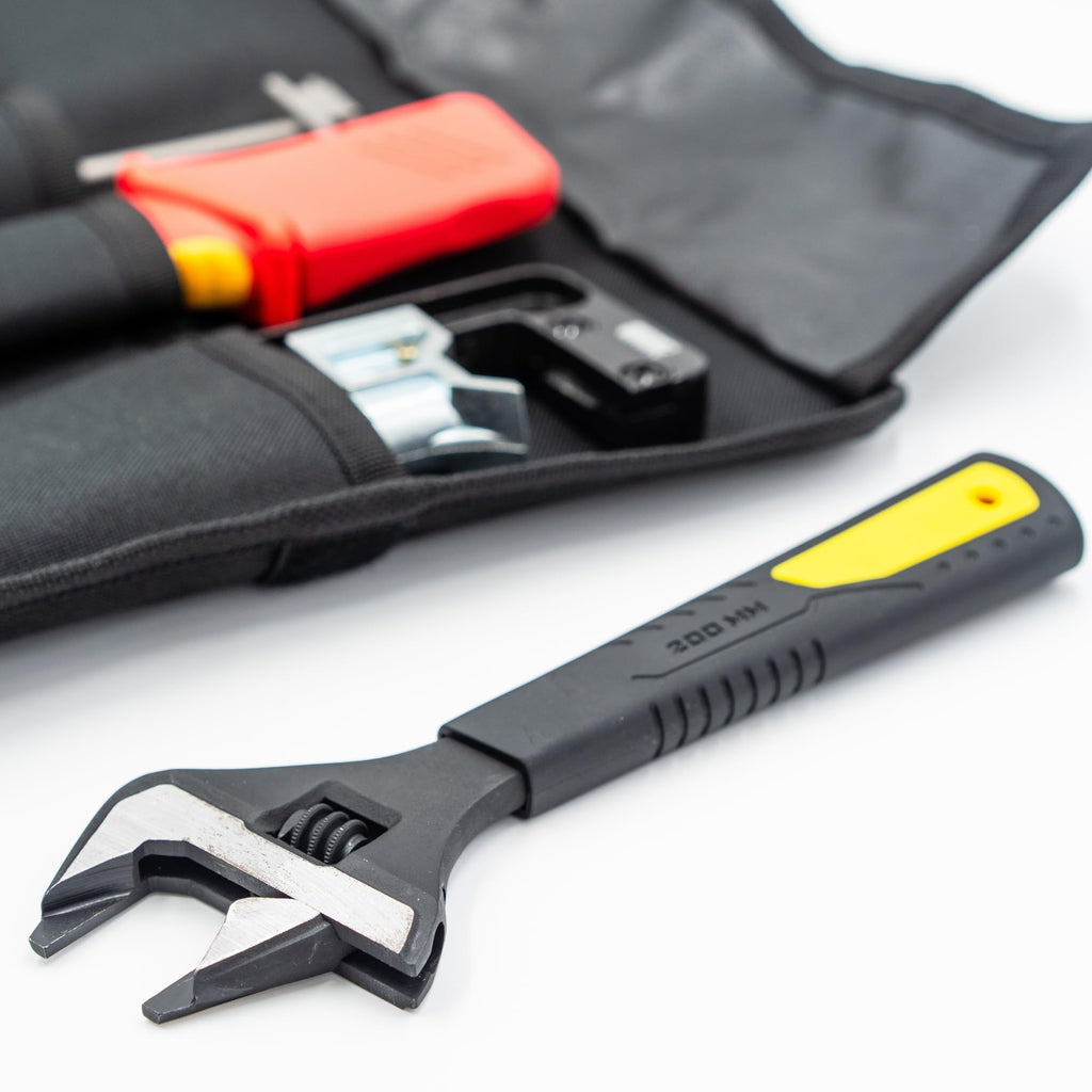 C.K Tools Complete SWA Termination Kit for Professional Electricians - Includes Armourslice Evo Armoured Cable Stripper, VDE Sheath Knife, Slim Jaw Wrench, Gland Wrench in Handy Tool Roll, CK T5992