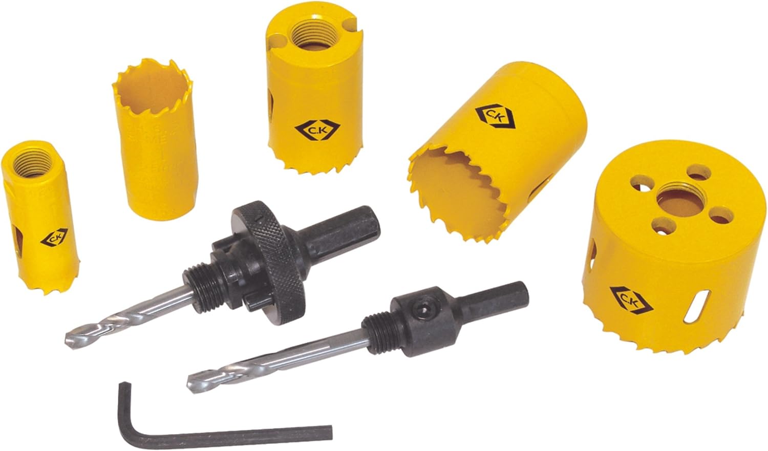 C.K 424045 Hole Saw Kit for Electricians (9 Pieces), Yellow