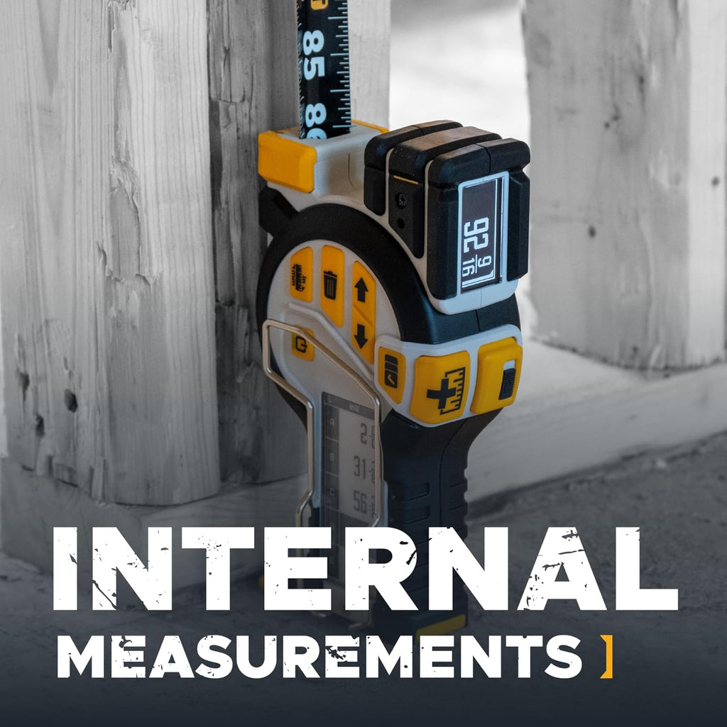 REEKON T1 Tomahawk Digital Tape Measure, Split English/Metric - Professional Accurate Measuring Tool, Green Laser, E-Paper Measuring List, Measurements Shared Over Bluetooth, Replaceable Blades