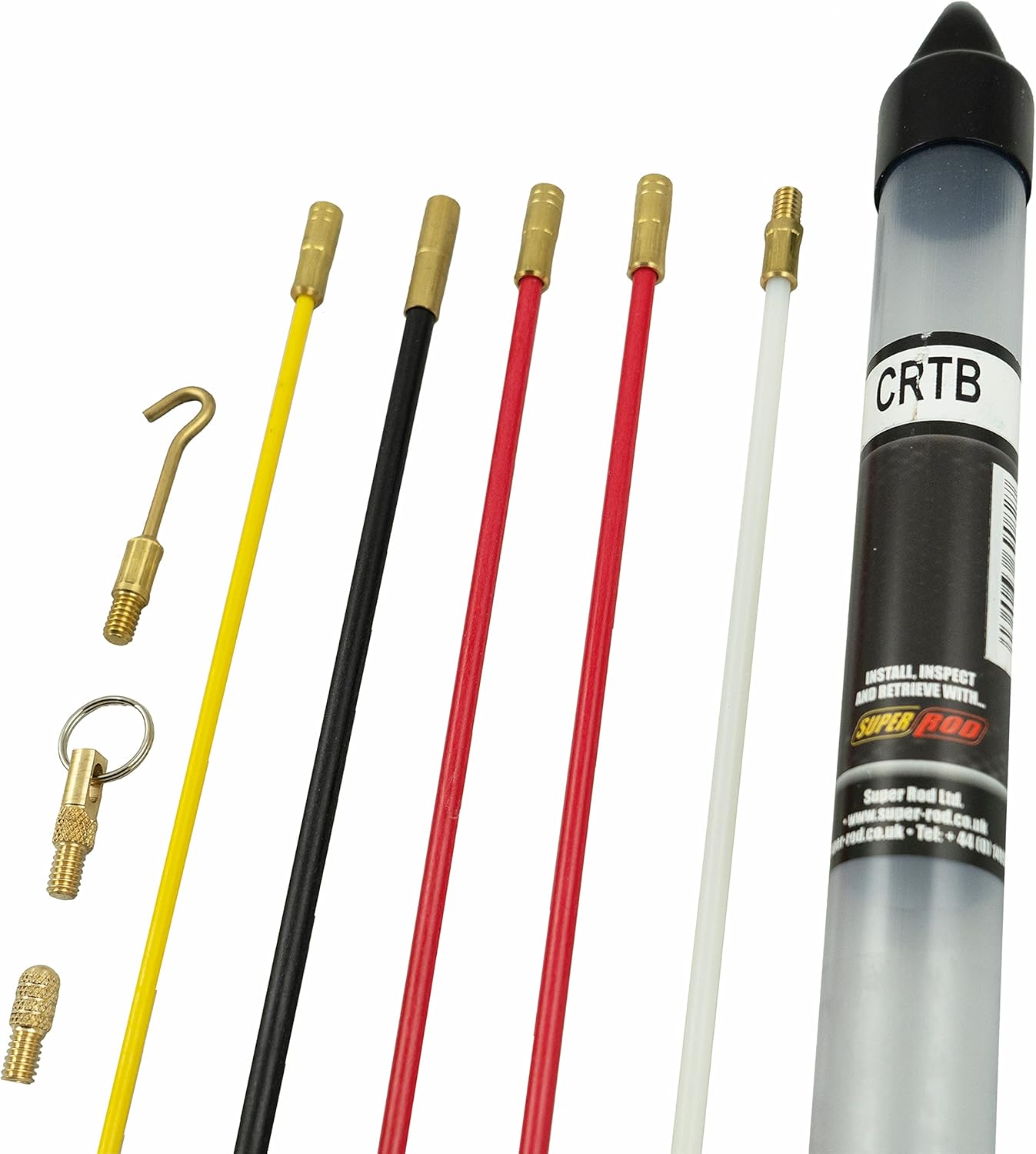 Super Rod CRTB Toolbox Set Includes 1.3m 4.2ft Cable Installation Kit with 3 Cable Handling Attachments