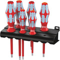 Wera 05022745001 3165i/6 Kraftform Plus VDE Stainless Steel Laser Tip Screwdriver Set with Fastener Holding Function (7-Piece)