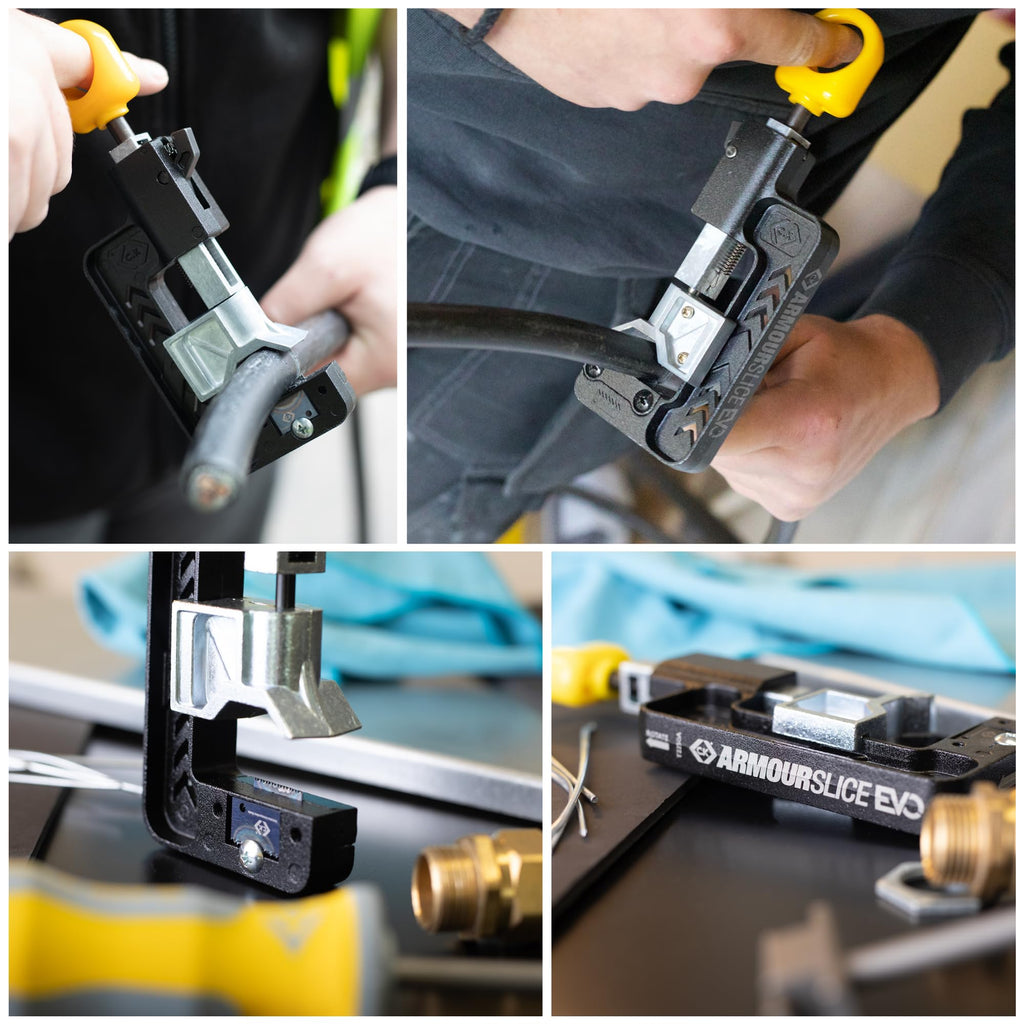 C.K Tools Complete SWA Termination Kit for Professional Electricians - Includes Armourslice Evo Armoured Cable Stripper, VDE Sheath Knife, Slim Jaw Wrench, Gland Wrench in Handy Tool Roll, CK T5992