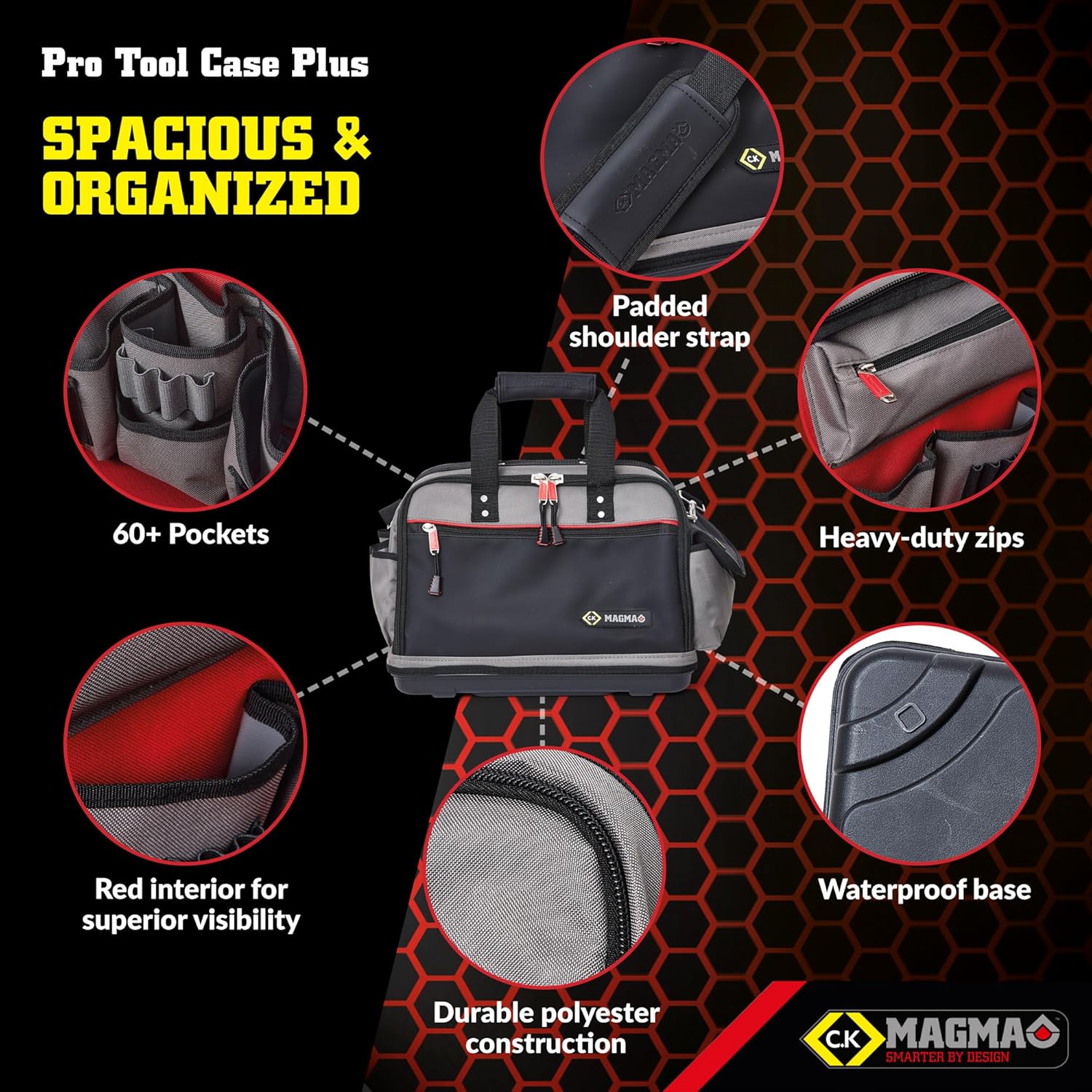 C.K MA2640 Pro Tool Case Plus,Red